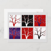 Kerstbomen kerstfeestdagen artistiek feestdagenkaart (Voorkant / Achterkant)