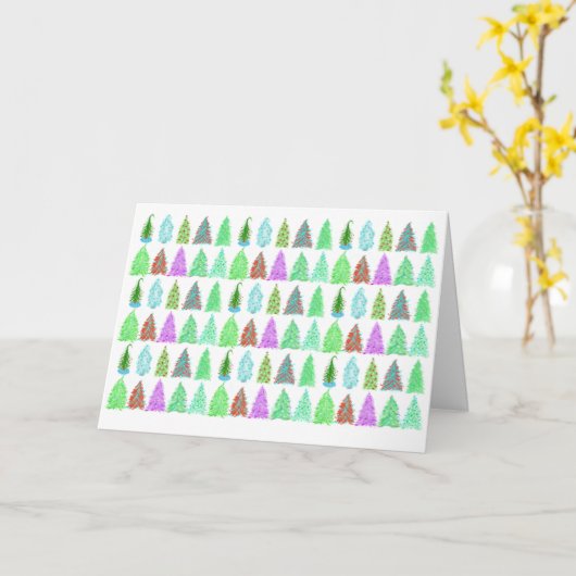 Kerstbomen!kerstkaart Kaart (Gele Bloem)