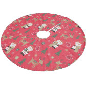 kerstbomen, kerstman en Rudolph Fleece Kerstboom Rok (Gekanteld)