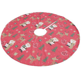 kerstbomen, kerstman en Rudolph Fleece Kerstboom Rok