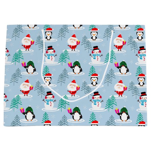 Kerstbomen, Kerstman, Sneeuwmannen en Pinguïns Groot Cadeauzakje (Voorkant)