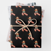 Kerstbomen, Kerstman, snoepstokken Xmas Inpakpapier Vel (In situ)