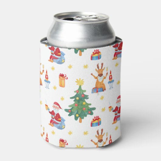 Kerstbomen, Kerstman: waterverf. Blikjeskoeler (Blikje Voorkant)