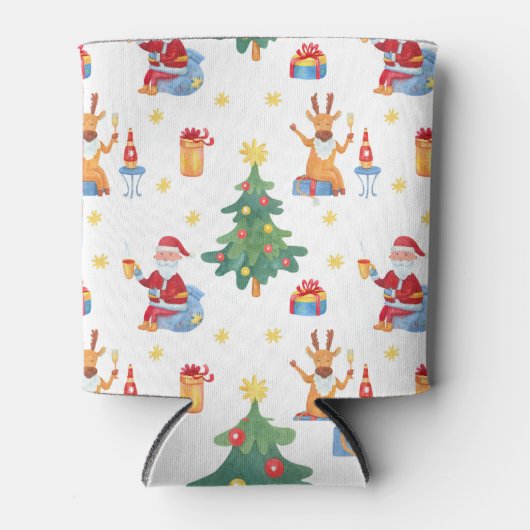 Kerstbomen, Kerstman: waterverf. Blikjeskoeler (Voorkant)