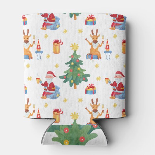 Kerstbomen, Kerstman: waterverf. Blikjeskoeler (Achterkant)