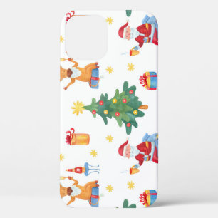 Kerstbomen, Kerstman: waterverf. Case-Mate iPhone Case