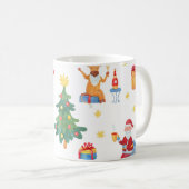 Kerstbomen, Kerstman: waterverf. Koffiemok (Voorkant rechts)