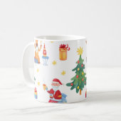 Kerstbomen, Kerstman: waterverf. Koffiemok (Voorkant links)