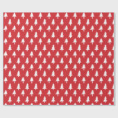 Kerstbomen | Kerstmis Inpakpapier in het Rood (Vlak)