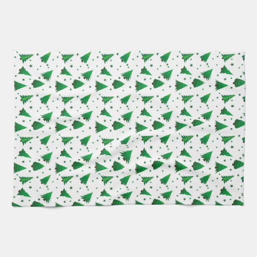 kerstbomen keukenhanddoek (Horizontaal)