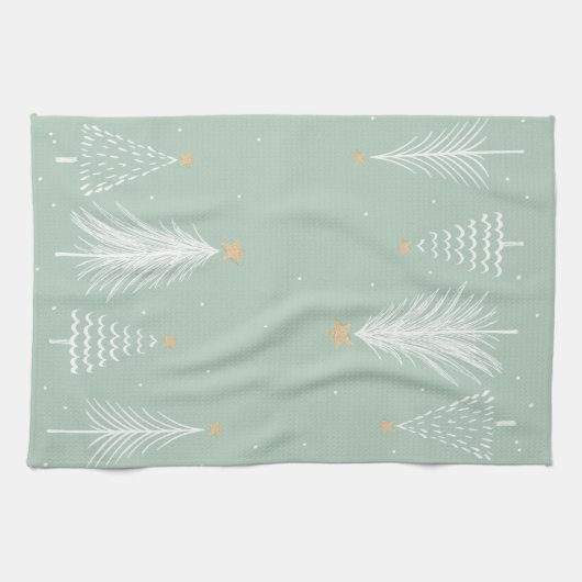 kerstbomen keukenhanddoek (Horizontaal)