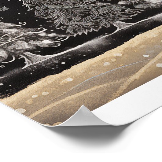 Kerstbomen krijtbord stijl poster (Hoek)