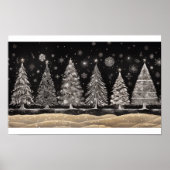 Kerstbomen krijtbord stijl poster (Voorkant)
