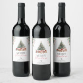 kerstbomen Labels voor kerstcadeautjes Wijn Etiket (Flessen)