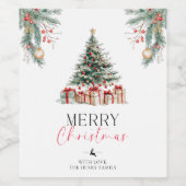 kerstbomen Labels voor kerstcadeautjes Wijn Etiket (Enkel label)