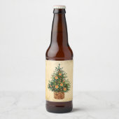 Kerstbomen Landenbos Eenvoudige bierLabel Bier Etiket (Voorkant)