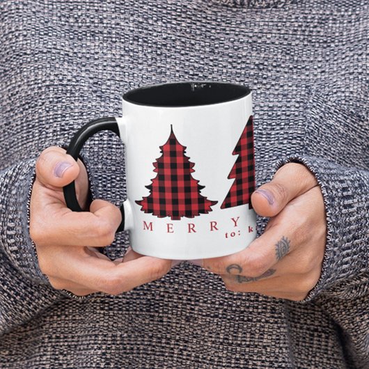 Kerstbomen Leuke Vakantie Buffel Check Patroon Mok