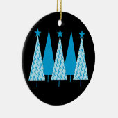 Kerstbomen - Licht blauw lint Keramisch Ornament (Rechts)