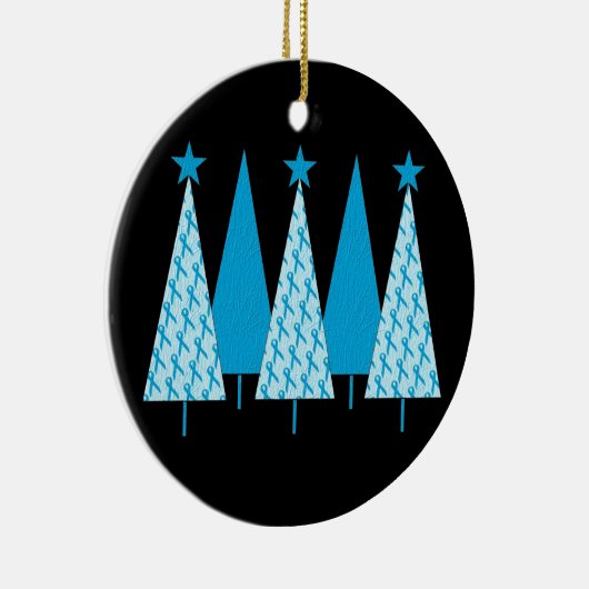 Kerstbomen - Licht blauw lint Keramisch Ornament (Rechts)