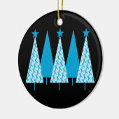 Kerstbomen - Licht blauw lint Keramisch Ornament (Links)