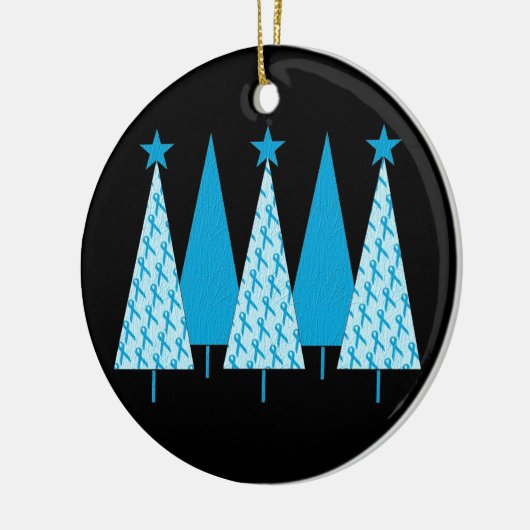 Kerstbomen - Licht blauw lint Keramisch Ornament (Links)