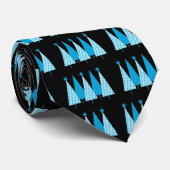 Kerstbomen lichtblauw lintje stropdas (Opgerold)