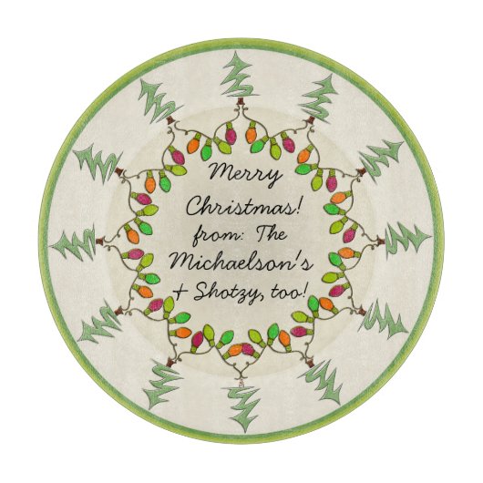 Kerstbomen & Lichten Charcuterie Board Snijplank (Voorkant)