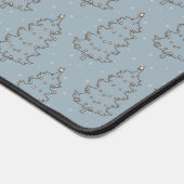 Kerstbomen lijn kunst in blauw bureaumat (Hoek)