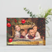 Kerstbomen Lijst Gold Ribbon-kerstmis Feestdagenkaart (Staand voorkant)