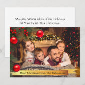 Kerstbomen Lijst Gold Ribbon-kerstmis Feestdagenkaart (Voorkant / Achterkant)