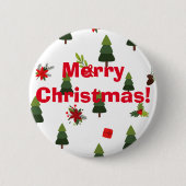 Kerstbomen & linten   ronde button 5,7 cm (Voorkant)