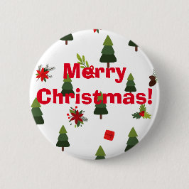 Kerstbomen & linten   ronde button 5,7 cm
