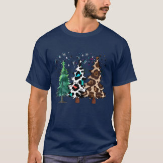 Kerstbomen Luipaard Kerstbomen Winter familie T-shirt