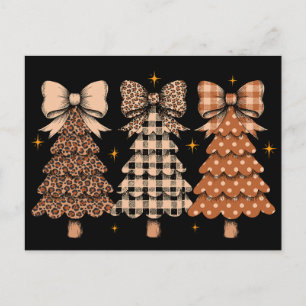 Kerstbomen Luipaard Schotse Streep Boog Kerst Vaka Feestdagenkaart