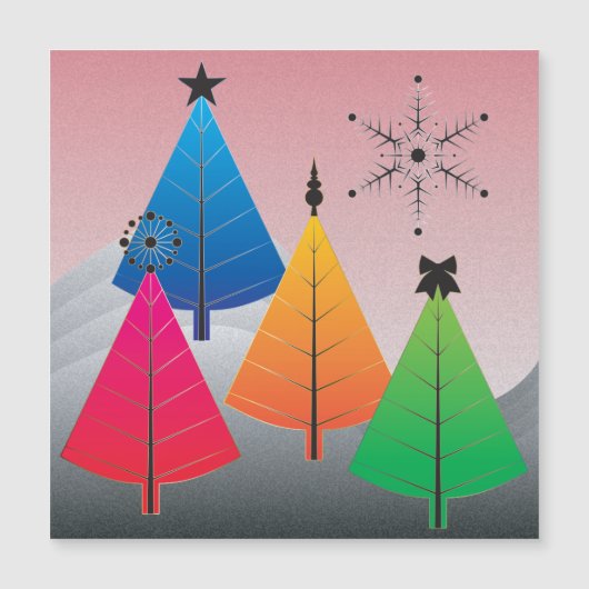 Kerstbomen Magneet Kaart (Voorkant)