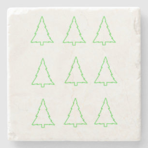 kerstbomen Marble Stone Onderzetter Green