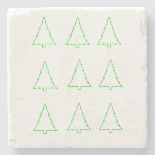 kerstbomen Marble Stone Onderzetter Green (Voorkant)