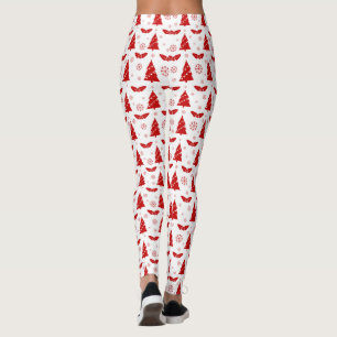 Kerstbomen, mariniers en sneeuwvlokken leggings