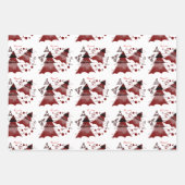 kerstbomen Merry en Bright Polka Dots Inpakpapier Vel (Voorkant)