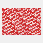 Kerstbomen "Merry Kerstmis" sneeuwrood Inpakpapier Vel (Voorkant 3)