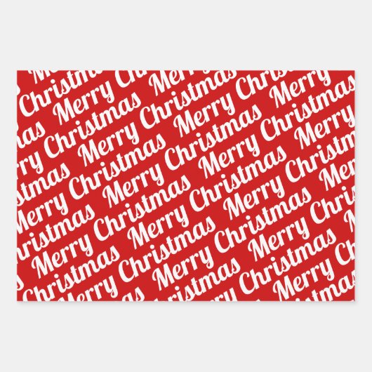 Kerstbomen "Merry Kerstmis" sneeuwrood Inpakpapier Vel (Voorkant 3)