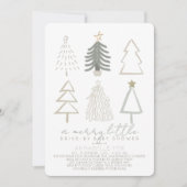 kerstbomen Merry Little Drive-by Baby shower Kaart (Voorkant)