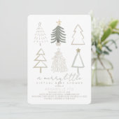 kerstbomen Merry Little Virtual Baby shower Kaart (Staand voorkant)