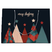 Kerstbomen met abstracte feestdagen groot cadeauzakje (Voorkant)