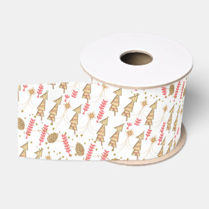 Kerstbomen met decoratief lint