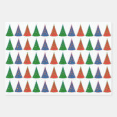 kerstbomen met driekleurenwrapping van papier inpakpapier vel (Voorkant 3)