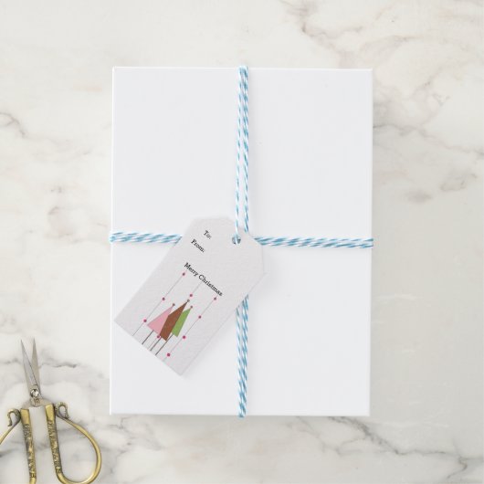 Kerstbomen met een Gril Cadeaulabel (Met Touw)