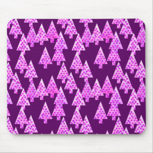Kerstbomen met een moderne bloem - amethyst paars muismat