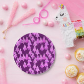 Kerstbomen met een moderne bloem - amethyst paars papieren bordje (Feest)