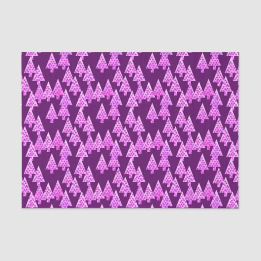 Kerstbomen met een moderne bloem - amethyst paars tissuepapier (Voorkant)